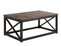 Prostokątny stolik kawowy industrialny brązowo-czarny 120 x 60 x 45 cm