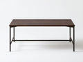 Prostokątny stolik kawowy 120 x 60 x 45 cm z blatem MDF w ciemnym brązie i czarną stalową ramą
