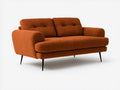 Dwuosobowa sofa z tapicerką bouclé, rdzawa/czarna, 180 × 90 × 84 cm